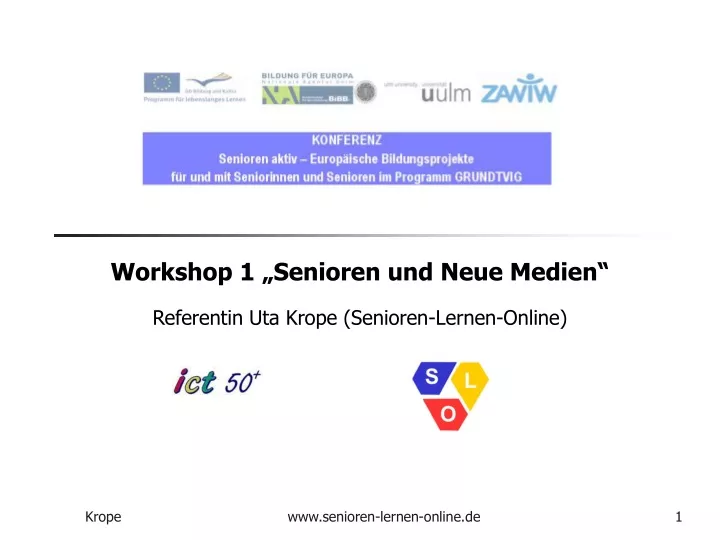 workshop 1 senioren und neue medien referentin uta krope senioren lernen online