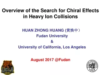 Overview  of the Search for Chiral Effects  in Heavy Ion Collisions