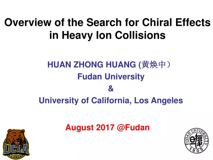 overview of the search for chiral effects in heavy ion collisions