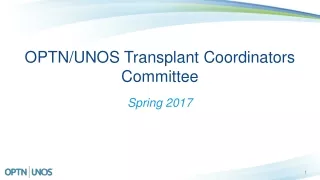 OPTN/UNOS Transplant Coordinators Committee