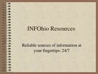 INFOhio Resources