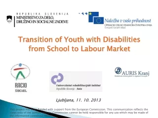 Transition  of Youth  w ith  Disabilities from School to L abour Market