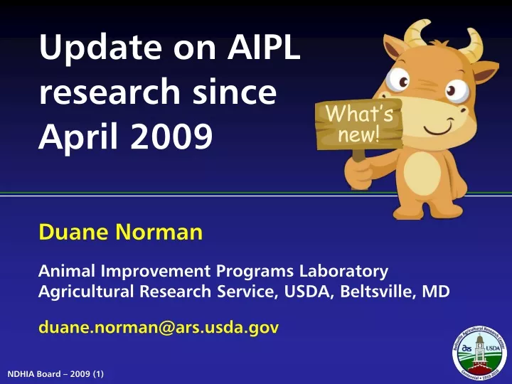 update on aipl research since april 2009