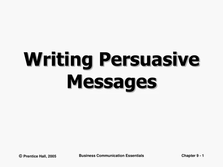 writing persuasive messages