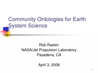 Community Ontologies for Earth System Science