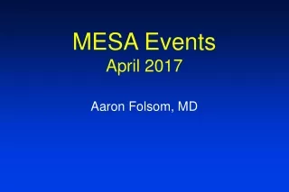 MESA Events April 2017