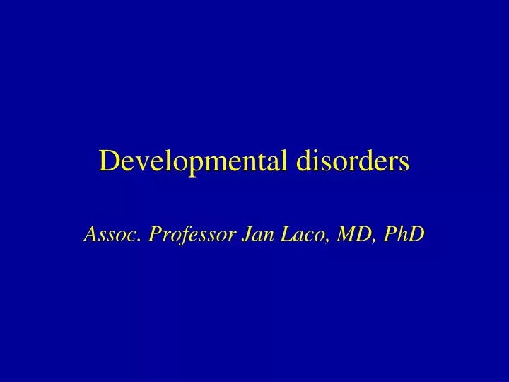 developmental disorders