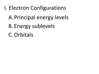 I.  Electron Configurations