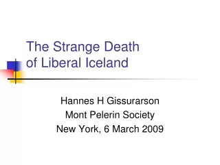 The Strange Death  of Liberal Iceland