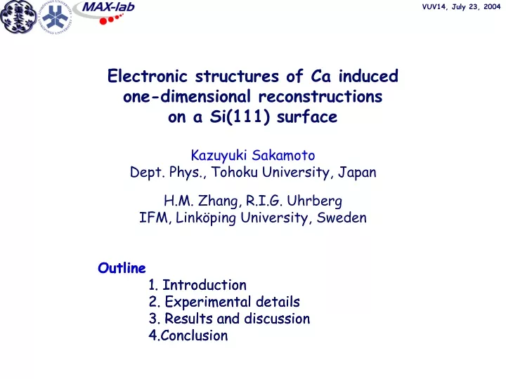 electronic structures of ca induced