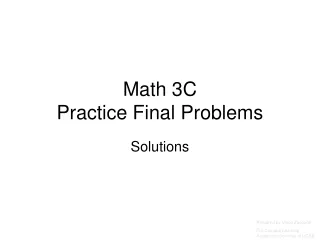 Math 3C Practice Final Problems