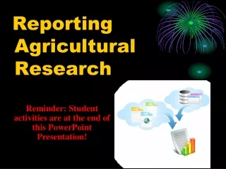 Reporting Agricultural Research