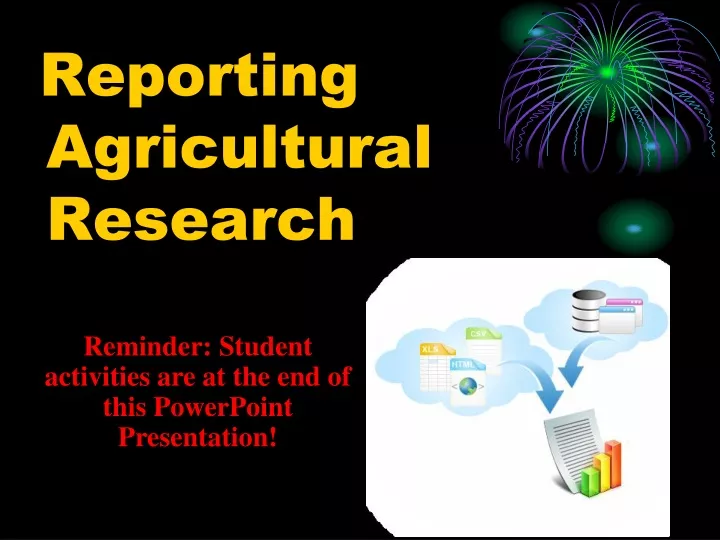 reporting agricultural research