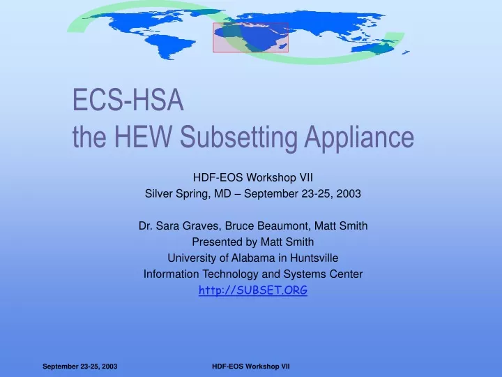 ecs hsa the hew subsetting appliance