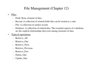 File Management (Chapter 12)
