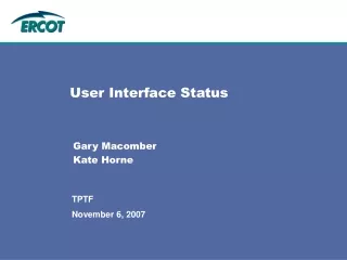 User Interface Status