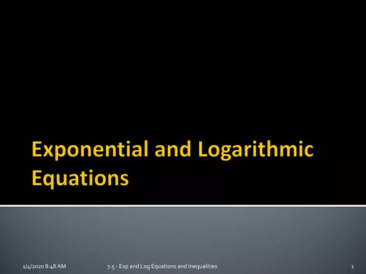 exponential and logarithmic equations