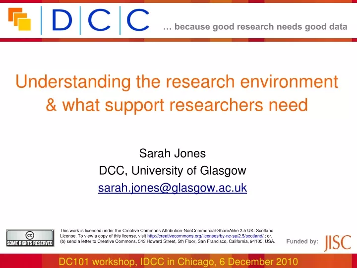 understanding the research environment what support researchers need