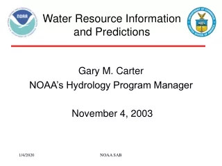 Water Resource Information and Predictions