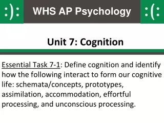 Unit 7: Cognition