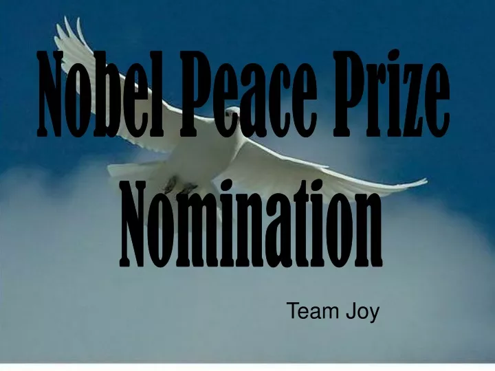 nobel peace prize nomination