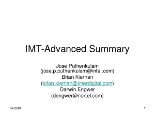 IMT-Advanced Summary
