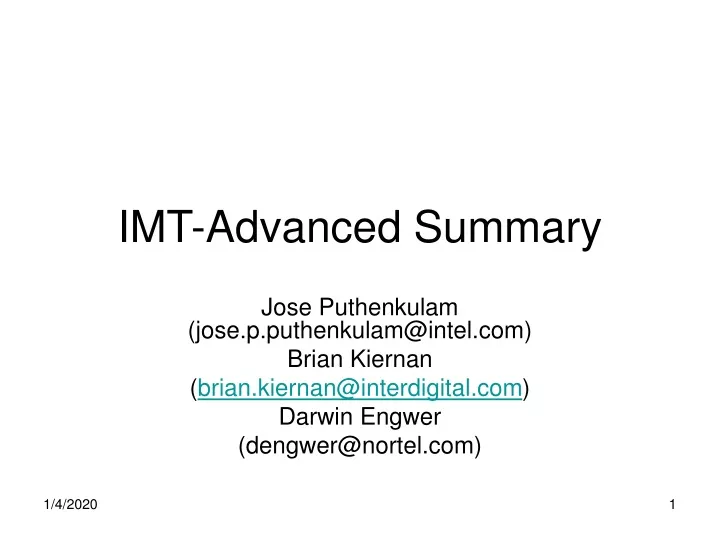 imt advanced summary
