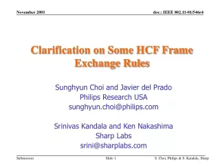 Clarification on Some HCF Frame Exchange Rules
