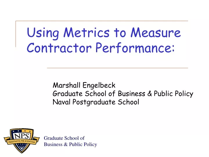 using metrics to measure contractor performance