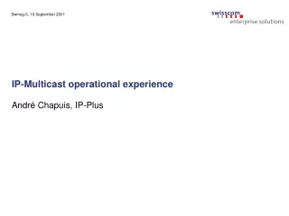 IP-Multicast operational experience