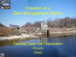 Creation of a  Dam Management District