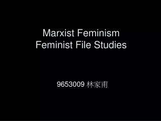 Marxist Feminism Feminist File Studies