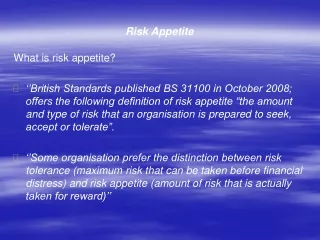 Risk Appetite
