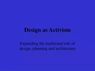 Design as Activism