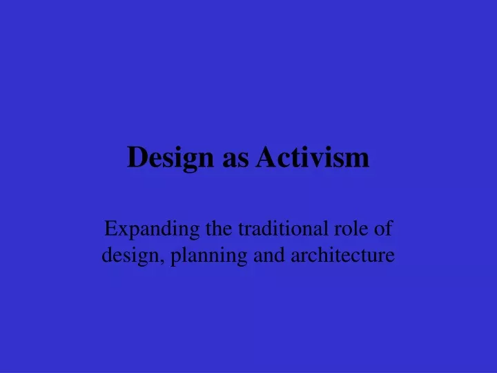 design as activism