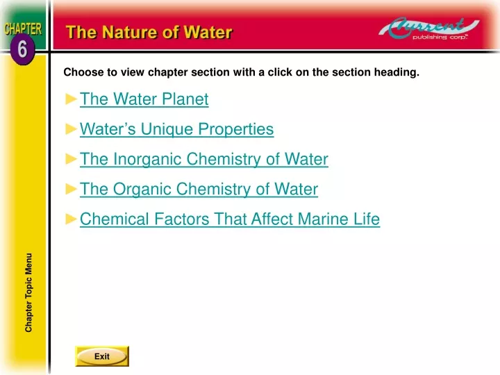 choose to view chapter section with a click