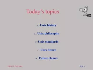Today’s topics