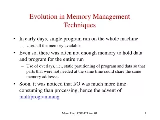 Evolution in Memory Management Techniques