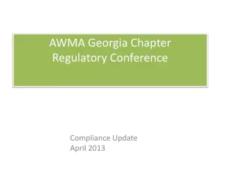 AWMA Georgia Chapter Regulatory Conference