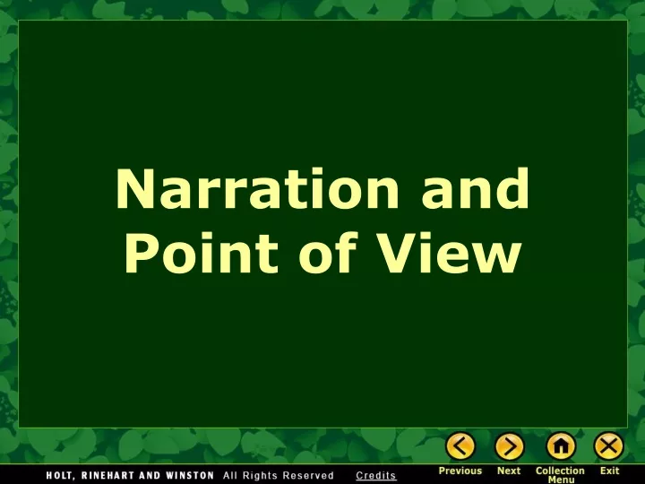 narration and point of view