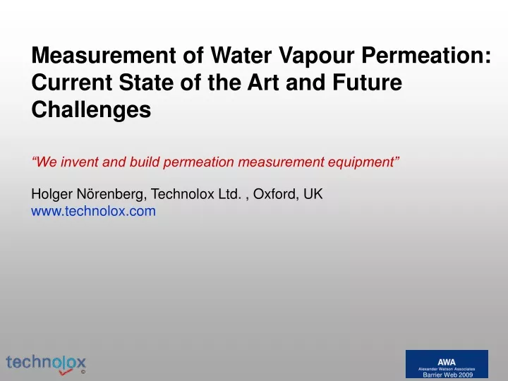 measurement of water vapour permeation current