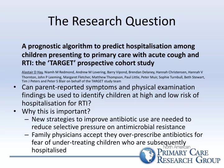 the research question