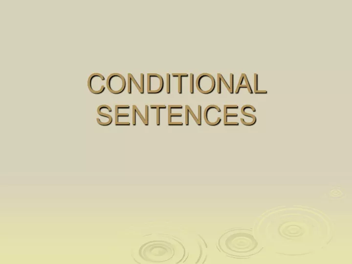 conditional sentences