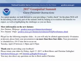 2017 Geospatial Summit Guest Presenter Instructions