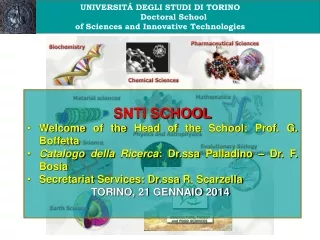 UNIVERSIT Á DEGLI STUDI DI TORINO Doctoral School  of Sciences and Innovative Technologies