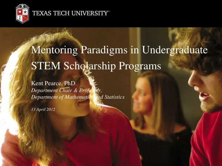 mentoring paradigms in undergraduate stem scholarship programs