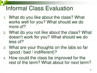 Informal Class Evaluation