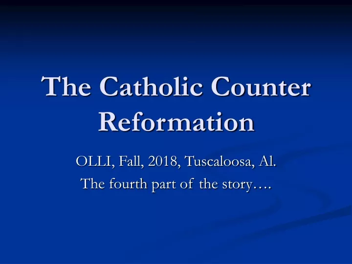 the catholic counter reformation