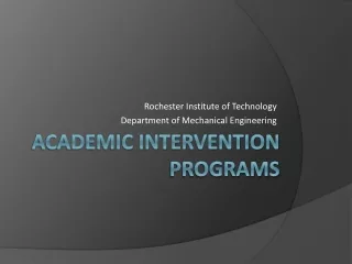 Academic intervention programs