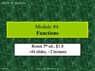 Module #4: Functions